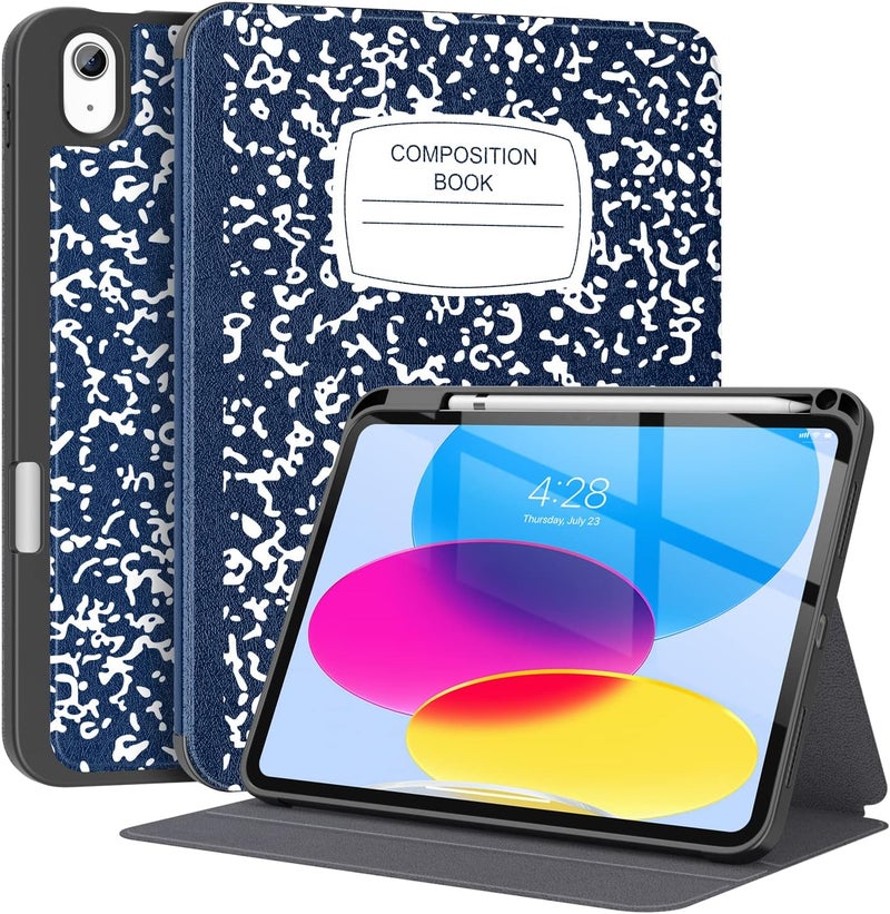 Supveco Case for iPad (A16) 11th Generation 11 inch (2025),iPad 10th Generation 10.9 inch (2022) with Pencil Holder-[Auto Wake/Sleep],Premium Folio Stand Case with Soft TPU Back Cover-Navy - Image 1
